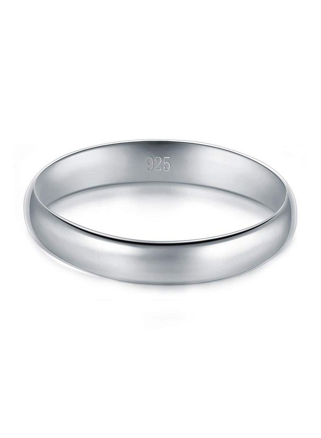 BORUO 925 Sterling Silver Ring High Polish Plain Dome Tarnish Resistant Comfort Fit Wedding Band 2mm Ring Size 8 - Image 3